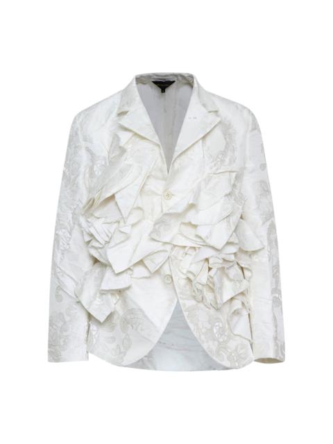 Comme Des Garçons Polyester Grosgrain Lace Pattern Jacket