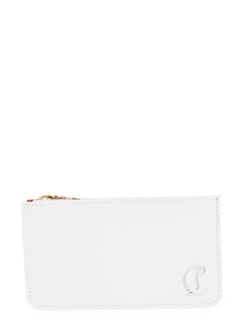 Loubi54 Leather Zip Card Case in W240 Bianco/Bianco