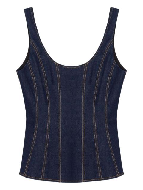 SIMKHAI Lachlan denim top