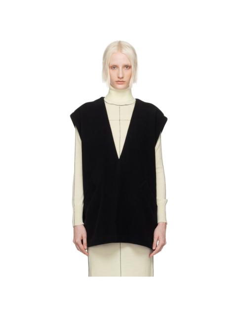 MM6 Maison Margiela Black Plunging V-Neck Vest