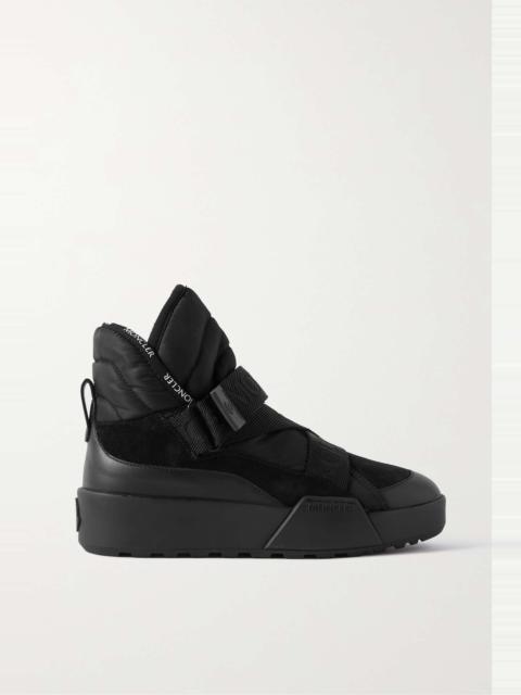 Cross Promyx suede-trimmed quilted shell and leather high-top sneakers
