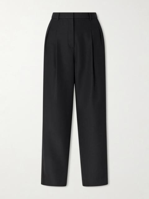 TWP Cornelia St. Satin-trimmed Wool Tapered Pants
