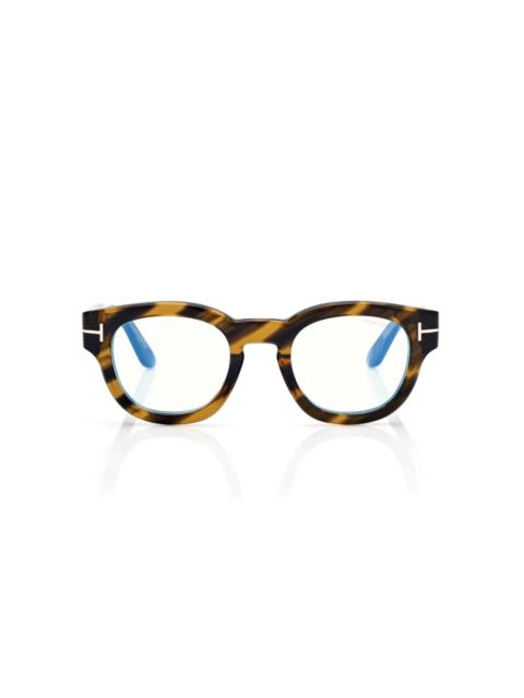 TOM FORD ICON BLUE BLOCK ROUND OPTICALS