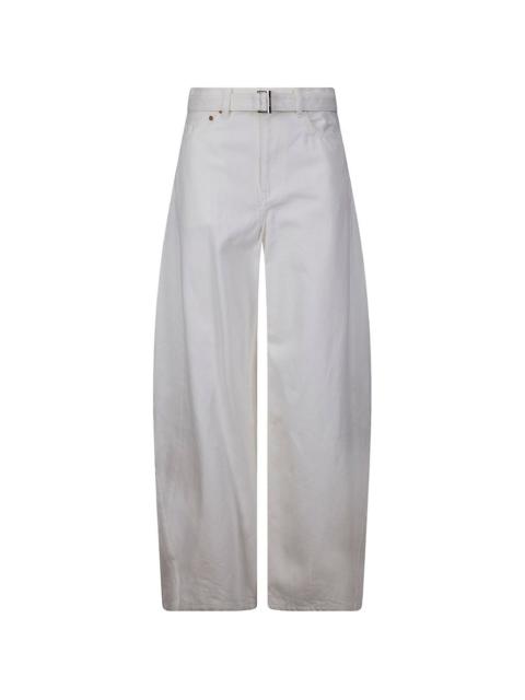 sacai belted denim trousers