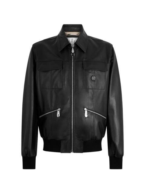 PHILIPP PLEIN Palms leather jacket