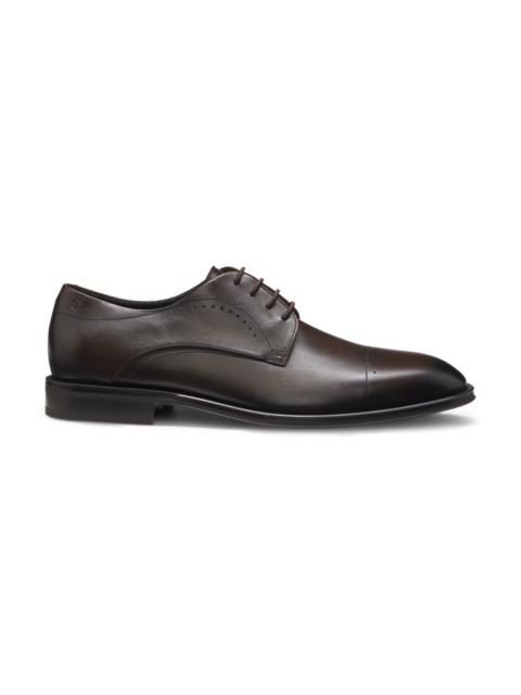 BOSS ITALIAN-MADE DERBY SHOES IN LEATHER WITH CAP TOE