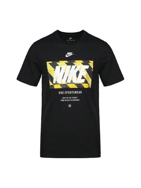 Nike Nike Logo Sportswear T-Shirt 'Black Yellow' 928355-010