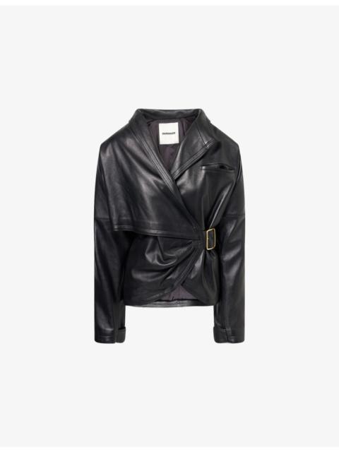 DARKPARK Cindy Draped Leather Jacket