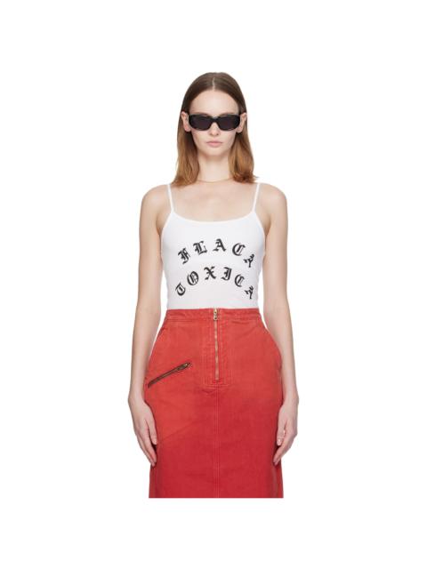 WILLY CHAVARRIA White Printed Text Tank Top
