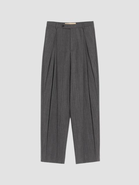Valentino Men's Pinstripe Wool Pants with Pleats - Gray