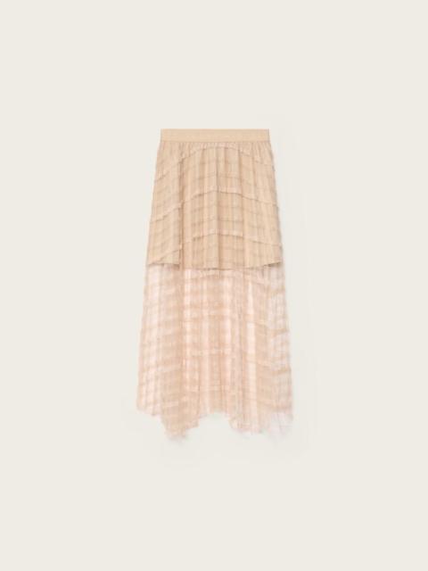 ALLSAINTS CELIA SHEER OVERLAY MIDI SKIRT