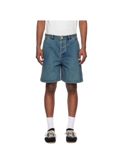 Jil Sander Blue Faded Denim Shorts