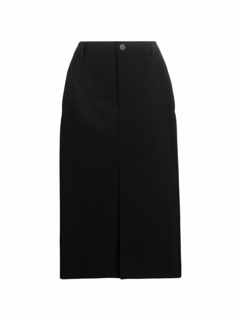 asymmetric-hem pencil skirt