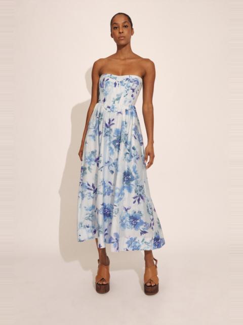 BARDOT Lola Corset Midi Dress In Baby Blue Floral