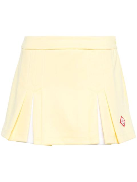 CASABLANCA logo-embroidered pleated miniskirt