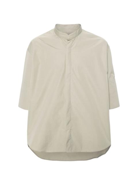 band-collar cotton shirt