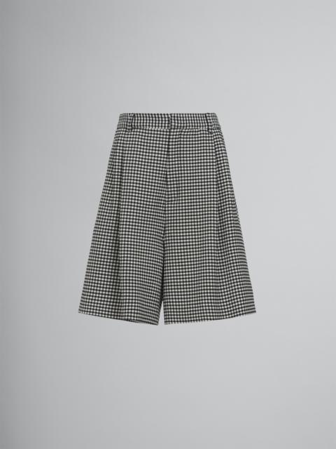 Marni DOUBLE-FACED HOUNDSTOOTH WOOL BERMUDA SHORTS