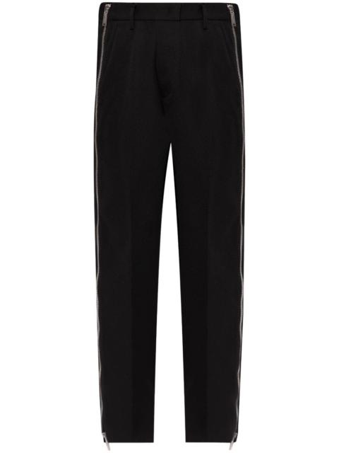 side zip-up virgin wool trousers