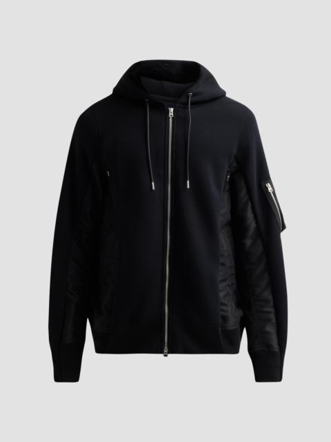 sacai Men's Sponge Sweat x Nylon Twill Hoodie - Black