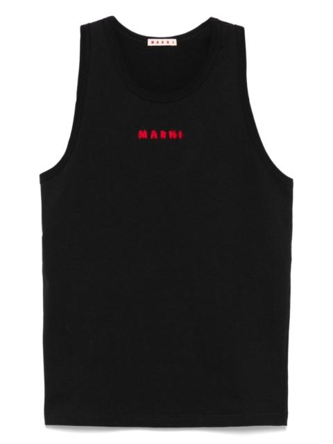 Marni logo-embroidered tank top