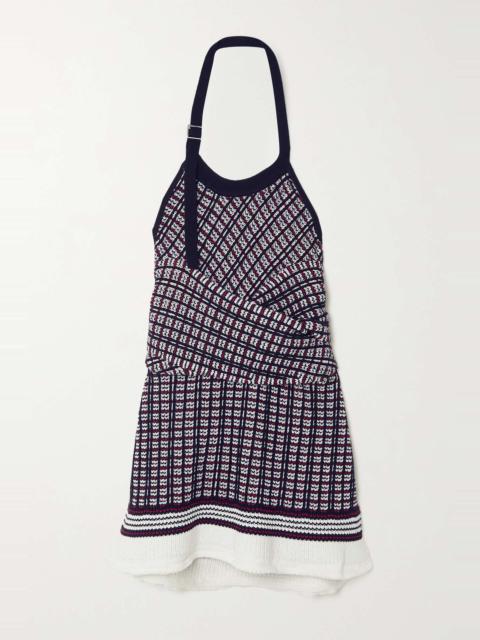 3.1 Phillip Lim Cotton-blend jacquard halterneck top