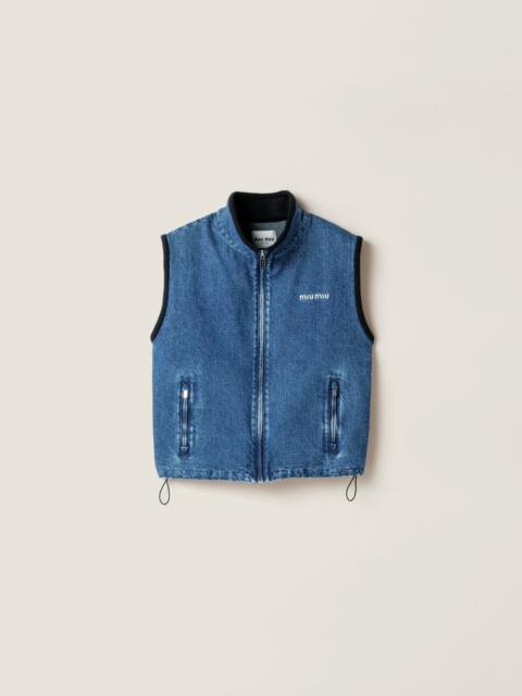 Miu Miu Cashmere denim blouson vest