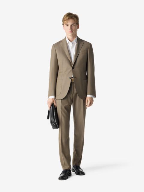 CORNELIANI Brown herringbone 130's superfine wool dress