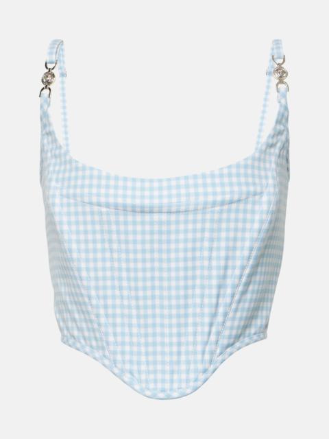 VERSACE Medusa '95 gingham virgin wool bustier