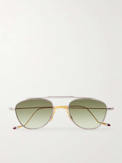 JACQUES MARIE MAGE Flynn Aviator-Style Silver- and Gold-Tone Sunglasses