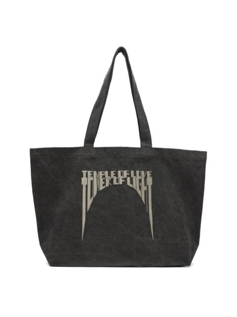 Rick Owens DRKSHDW Gray Tower Canvas Embroidered Shopper Tote