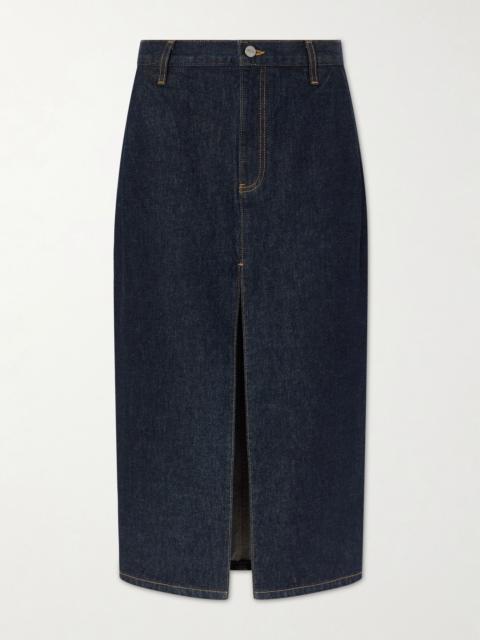 KHAITE Anden denim midi skirt Dark denim