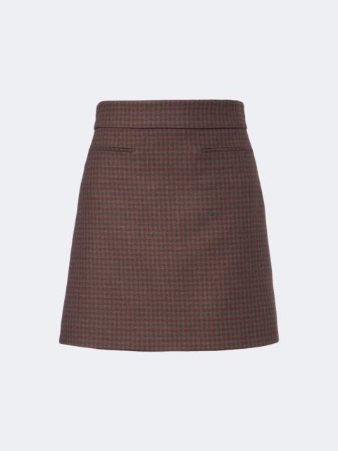 GUCCI Checked wool-blend miniskirt