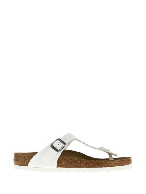 BIRKENSTOCK White leather Gizeh thong slippers