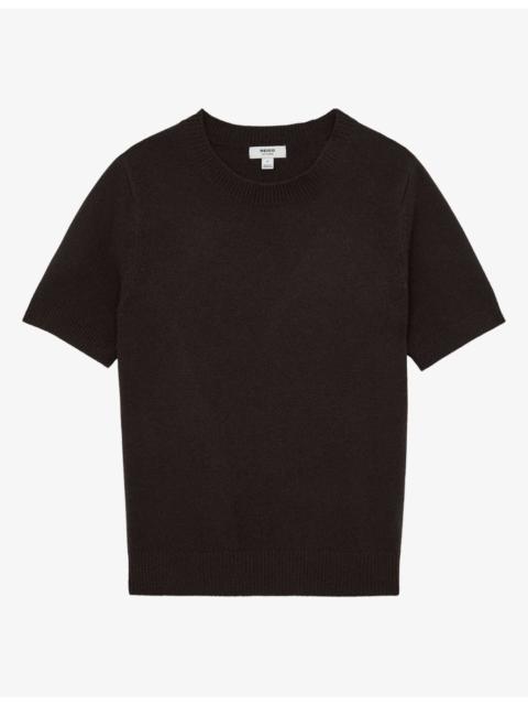 REISS Stevie Short-Sleeved Cashmere T-Shirt