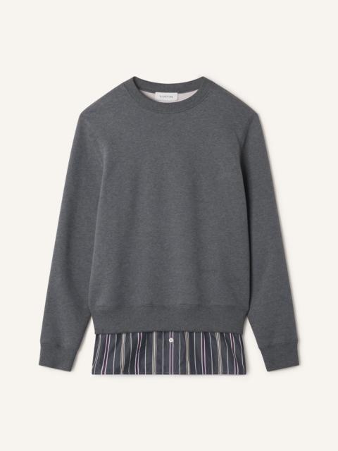 Lanvin LAYERED SWEATSHIRT IN COTTON AND CASHMERE