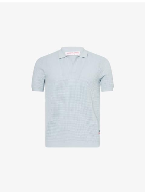ORLEBAR BROWN Roddy Open Mesh-Stitch Woven Polo Shirt