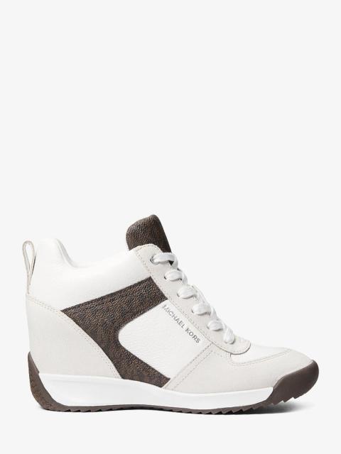 MICHAEL KORS Nikko S2 Suede and Leather Wedge Trainer