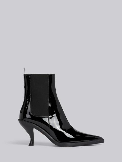 Thom Browne Black Soft Patent Leather 75mm Curved Heel Chelsea Boot