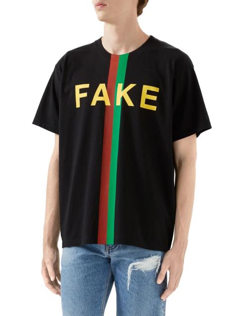 GUCCI Fake/Not print organic-cotton T-shirt