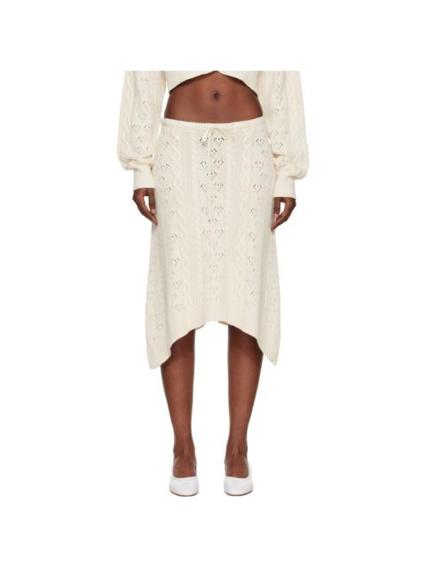 GUIZIO Off-White Noah Wool Cable Midi Skirt