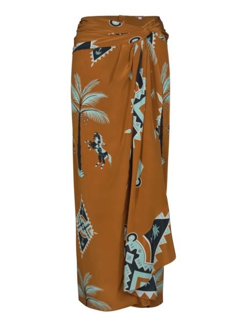 Johanna Ortiz Captivation Silk Maxi Skirt multi