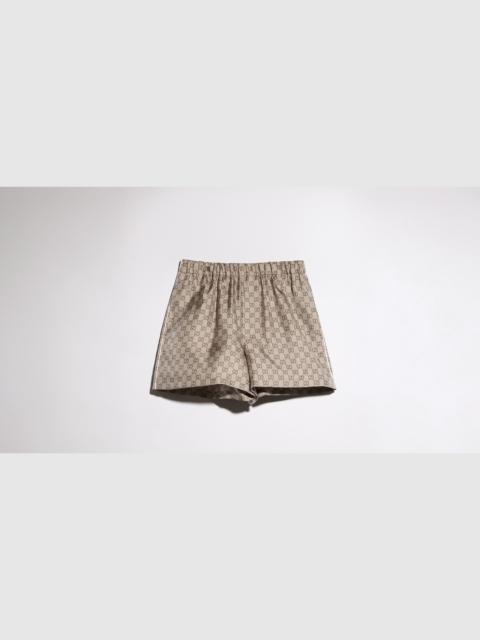 GUCCI Printed silk twill shorts