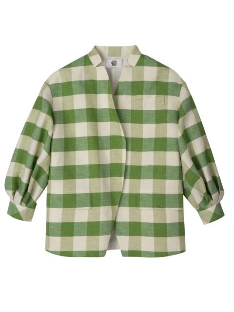 Longchamp Kimono jacket Green - Vichy jacquard