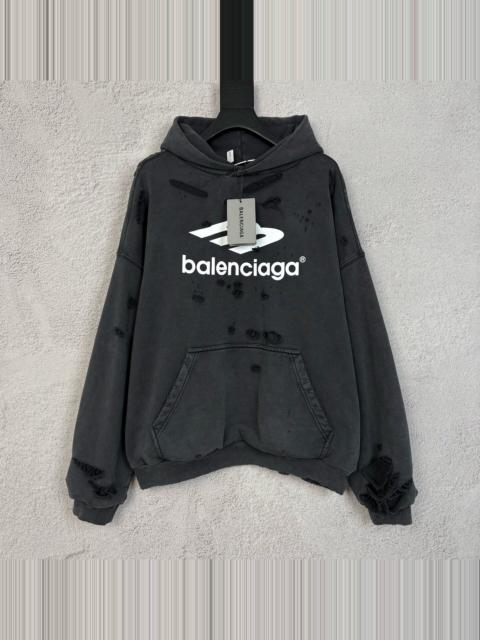 BALENCIAGA Balenciaga Black 3B Distressed Hole Sweater