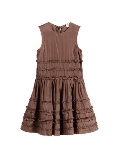 DAMSON MADDER. Damson Madder Reed Drop Waist Ruffle Midi Dress