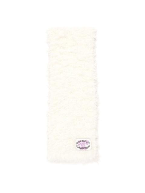 Acne Studios logo-tag faux-fur scarf