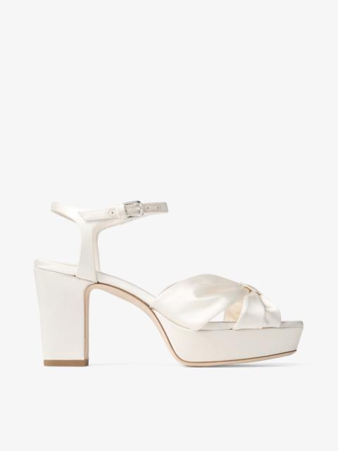 JIMMY CHOO Heloise 80
Ivory Satin Sandals