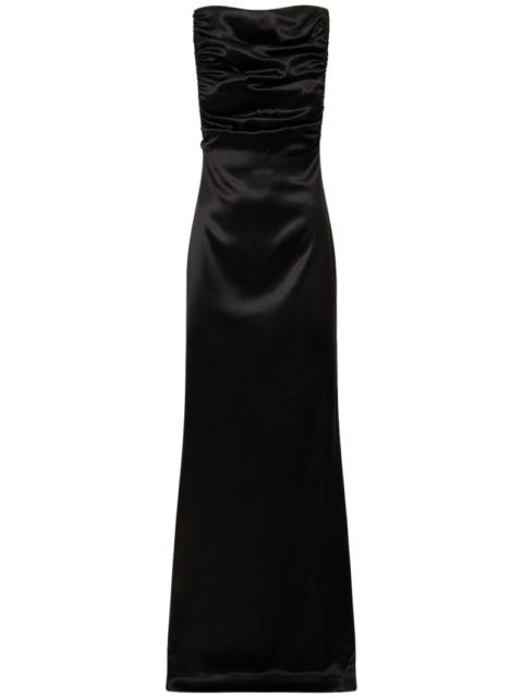 Palladium side slit satin maxi dress