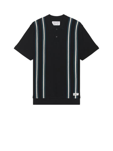 Striped Knit Polo Shirt