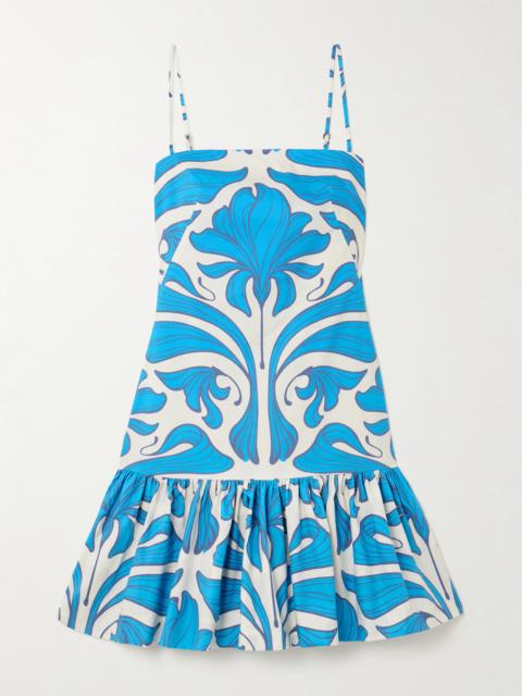 ANDRES OTALORA Joyita Tiered Printed Linen Mini Dress